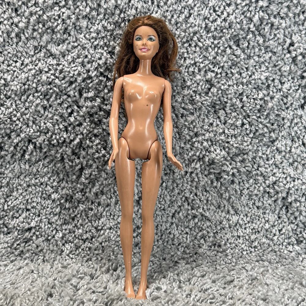 Mattel Barbie Doll Brunette Green Brown Eyes 1999 Body Molded Nude Toy Vintage